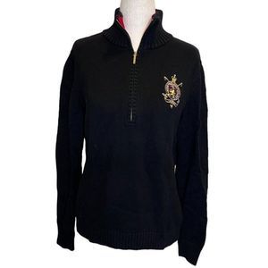 Lauren Ralph Lauren Black Half-Zip Sweater